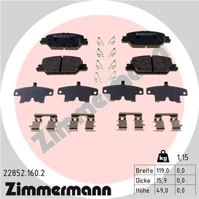 Brake Pad Set, disc brake 22852.160.2