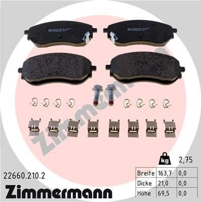 Brake Pad Set, disc brake 22660.210.2