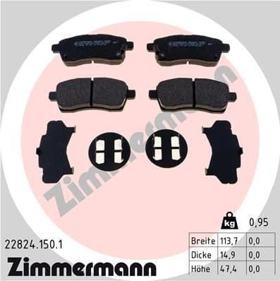 Brake Pad Set, disc brake 22824.150.1