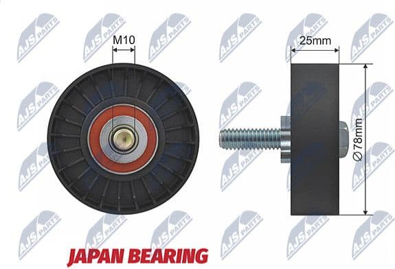 Deflection/Guide Pulley, V-ribbed belt RNK-CT-025