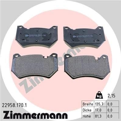 Brake Pad Set, disc brake 22958.170.1