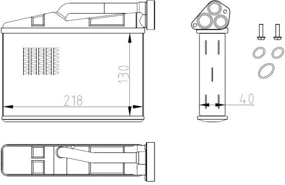Heat Exchanger, interior heating EASY FIT 54409