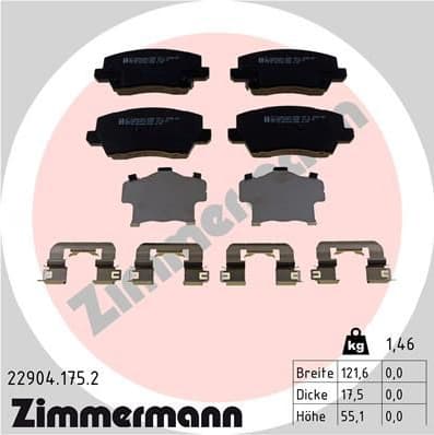 Brake Pad Set, disc brake 22904.175.2