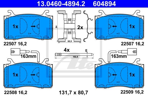 Brake Pad Set, disc brake 13046048942