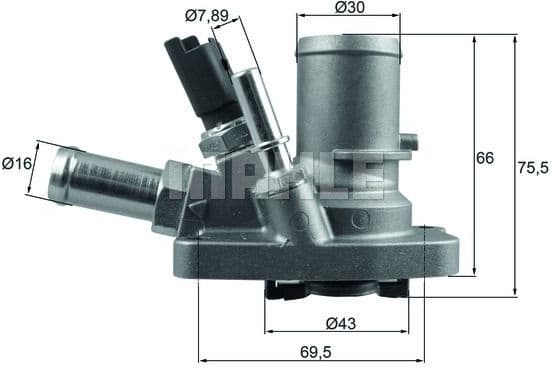 Thermostat, coolant BEHR TI25880