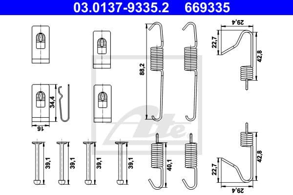Accessory Kit, parking brake shoes 03.0137-9335.2