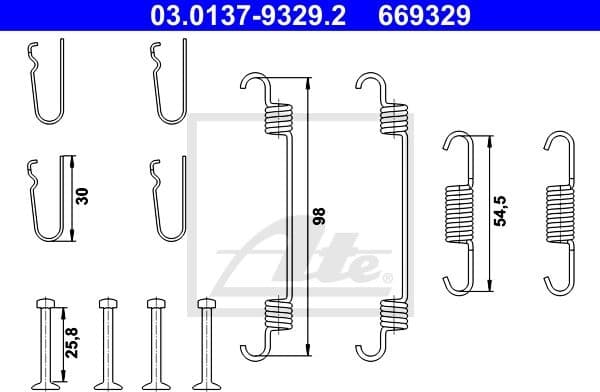 Accessory Kit, parking brake shoes 03.0137-9329.2