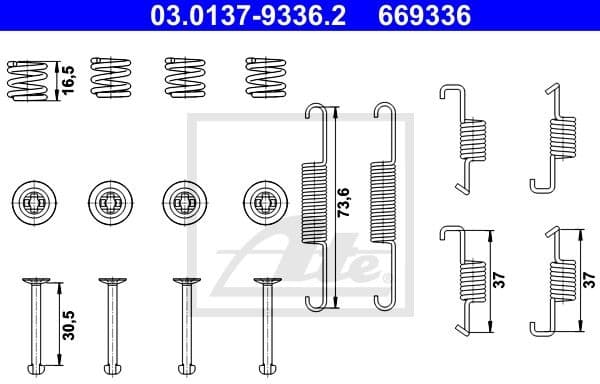Accessory Kit, parking brake shoes 03.0137-9336.2