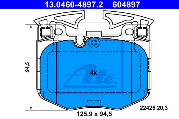 Brake Pad Set, disc brake 13.0460-4897.2