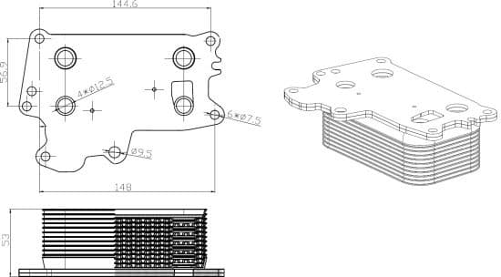 Oil Cooler, engine oil 31840
