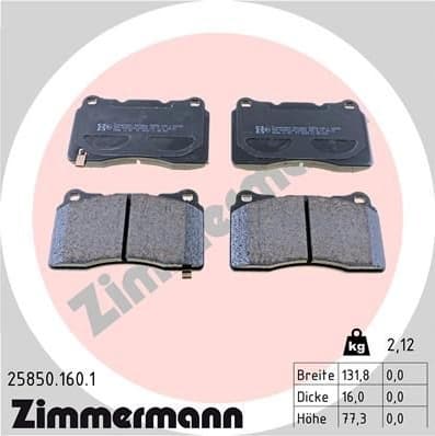 Brake Pad Set, disc brake 25850.160.1