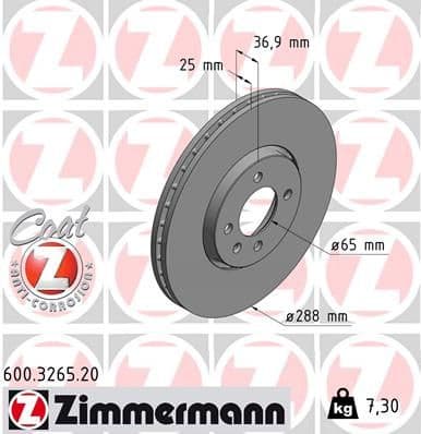 Brake Disc COAT Z 600.3265.20