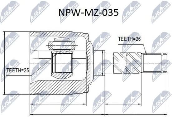 Joint Kit, drive shaft NPW-MZ-035 - image 2
