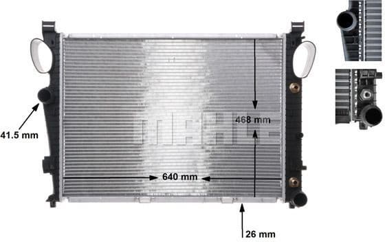 Radiator, engine cooling BEHR CR 304 000S