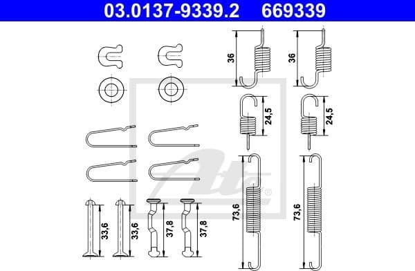 Accessory Kit, parking brake shoes 03.0137-9339.2