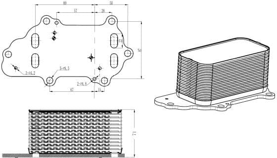 Oil Cooler, engine oil 31848