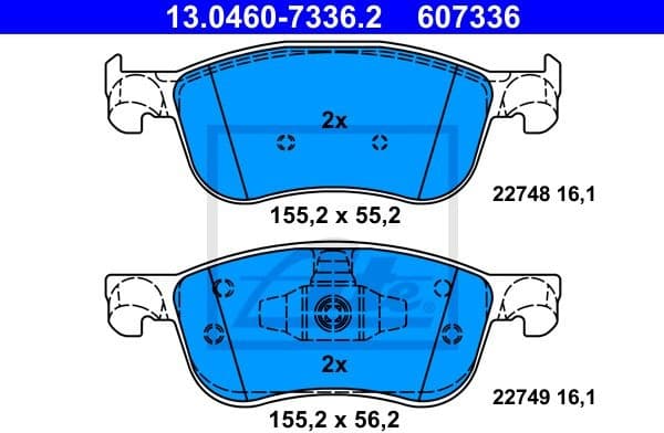 Brake Pad Set, disc brake 13.0460-7336.2