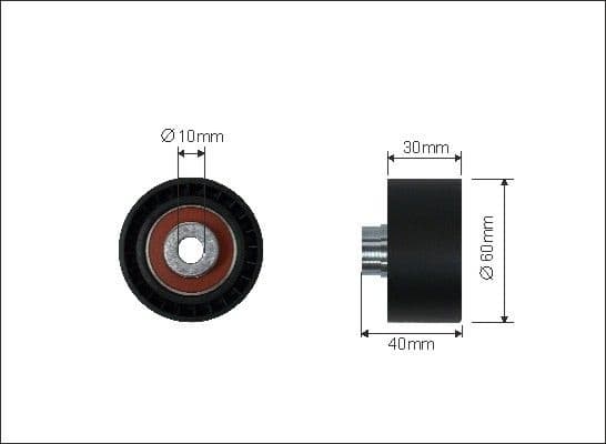 Deflection Pulley/Guide Pulley, timing belt 23-44