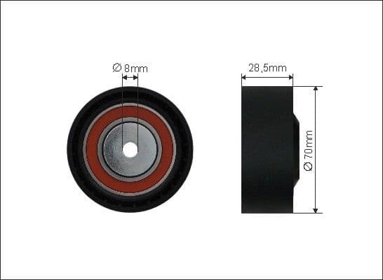 Tensioner Pulley, V-ribbed belt 35-90