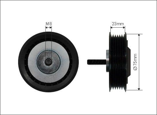 Deflection/Guide Pulley, V-ribbed belt 87-45