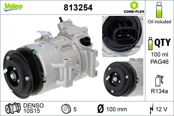 Compressor, air conditioning VALEO CORE-FLEX 813254