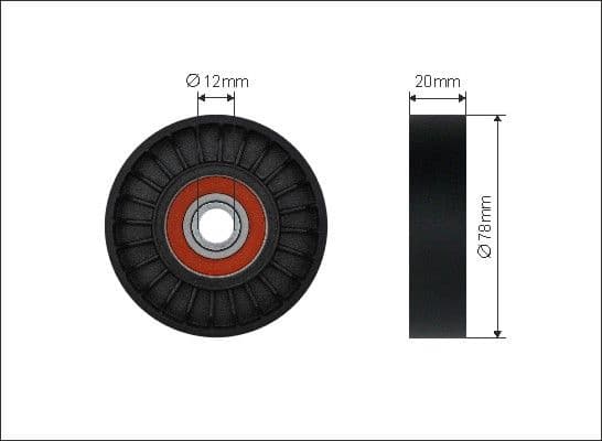Deflection/Guide Pulley, V-ribbed belt 208-92