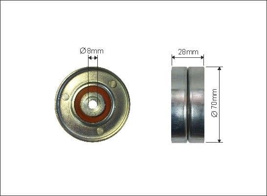 Deflection/Guide Pulley, V-ribbed belt 370-14