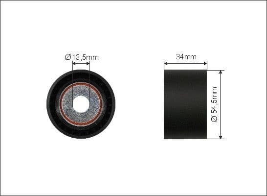 Deflection/Guide Pulley, V-ribbed belt 500022