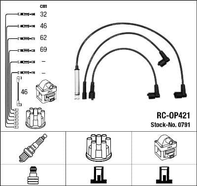 Ignition Cable Kit RC-OP421