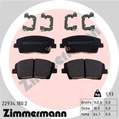 Brake Pad Set, disc brake 22934.180.2