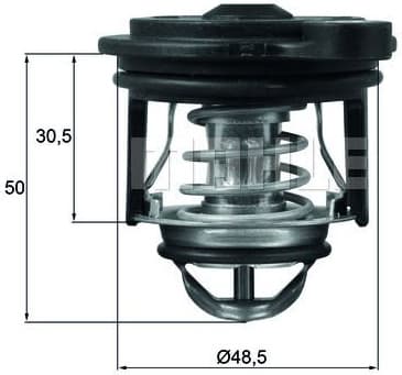 Thermostat, coolant BEHR TI24650