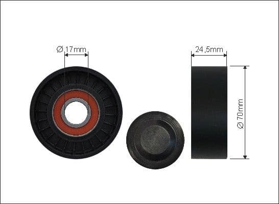 Tensioner Pulley, V-ribbed belt 500234