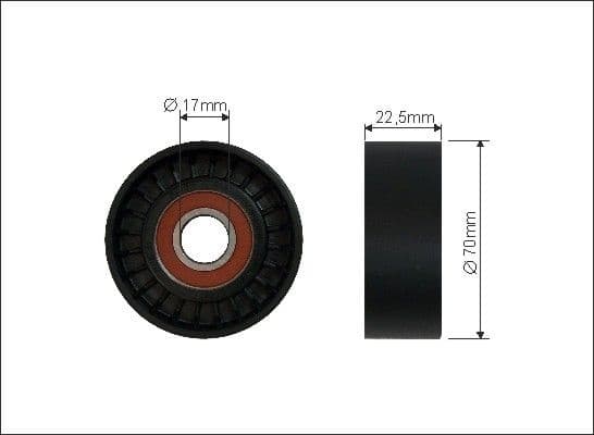 Tensioner Pulley, V-ribbed belt 259-00