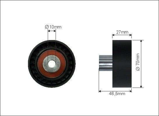 Deflection/Guide Pulley, V-ribbed belt 35-72