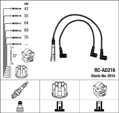 Ignition Cable Kit RC-AD216