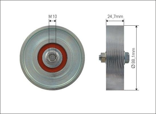 Deflection/Guide Pulley, V-ribbed belt 500389