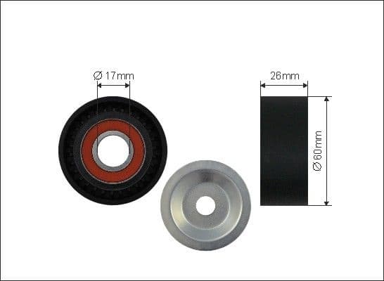 Tensioner Pulley, V-ribbed belt 500016