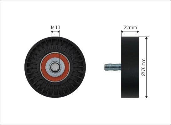 Deflection/Guide Pulley, V-ribbed belt 02-05