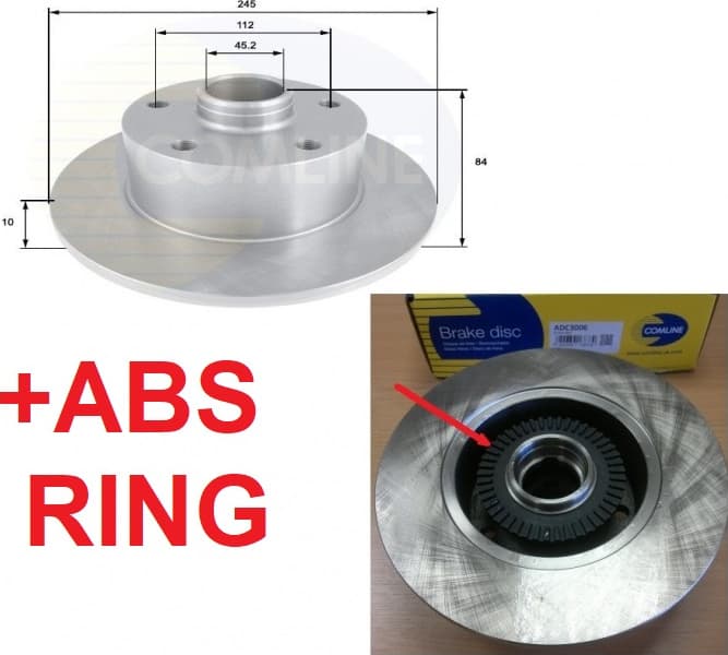 Brake disc, 1pcs REAR ADC3006