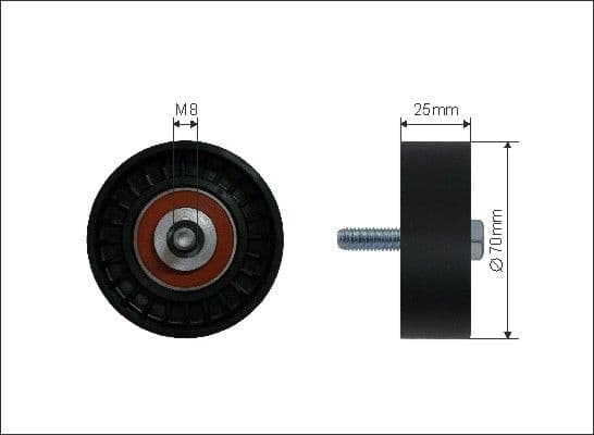 Deflection/Guide Pulley, V-ribbed belt 01-07