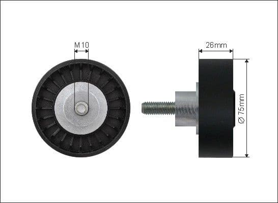 Deflection/Guide Pulley, V-ribbed belt 500007