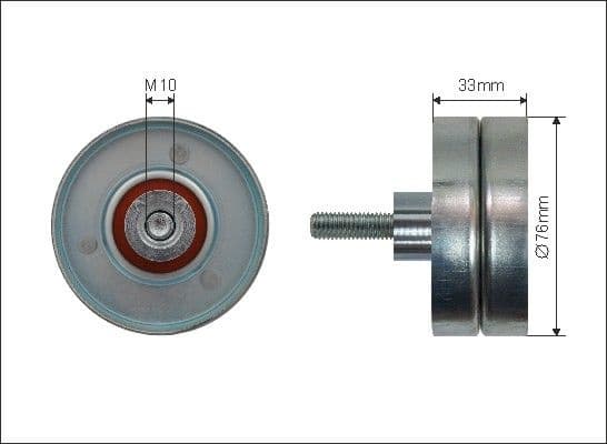 Deflection/Guide Pulley, V-ribbed belt 500286
