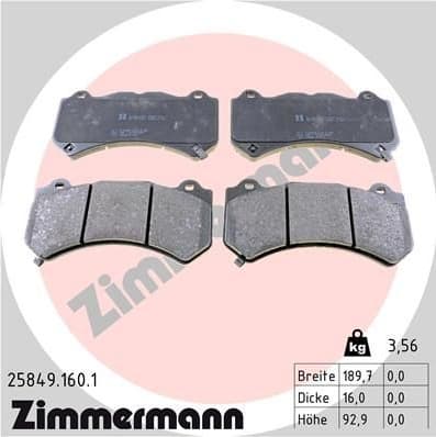 Brake Pad Set, disc brake 25849.160.1