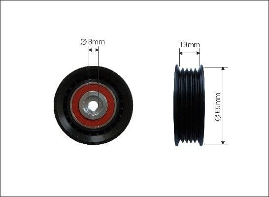 Deflection/Guide Pulley, V-ribbed belt 290-109