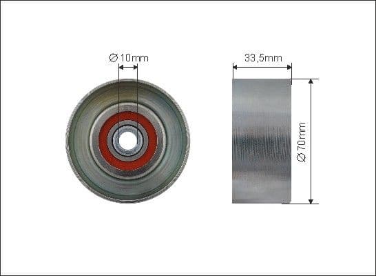 Tensioner Pulley, V-ribbed belt 500318