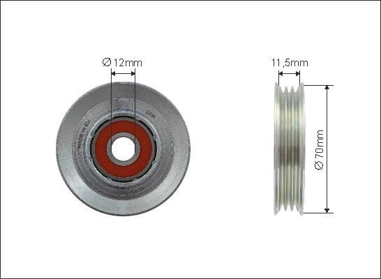 Tensioner Pulley, V-ribbed belt 500259