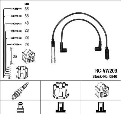 Ignition Cable Kit RC-VW209