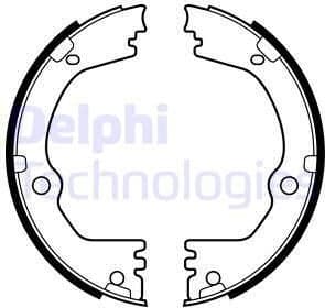 Brake Shoe Set, parking brake LS2090