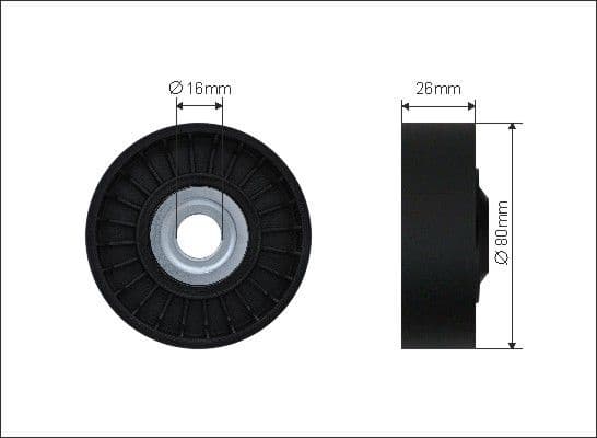 Deflection/Guide Pulley, V-ribbed belt 500180