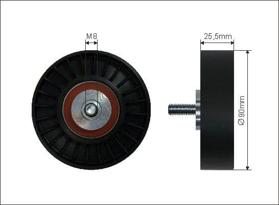 Deflection/Guide Pulley, V-ribbed belt 20-28